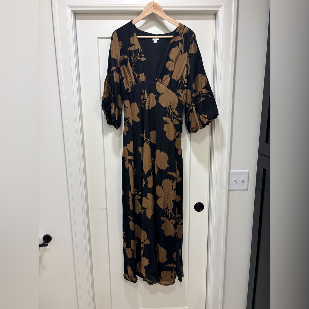 Black Maxi Dress with Floral Print
